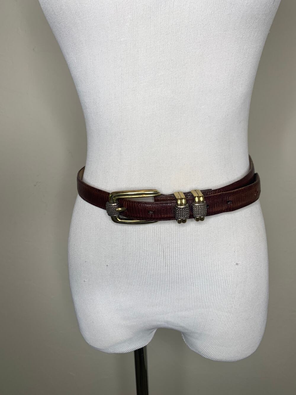 Brighton Brown Snakeskin Belt Sz Medium 30 Silver
